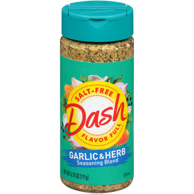 Dash Salt-Free Garlic & Herb Seasoning, 192g/6.7 oz., Bottle Front